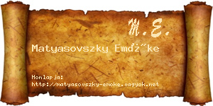 Matyasovszky Emőke névjegykártya
